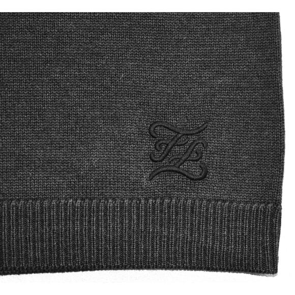 C0 Auth FENDI Dark Grey Wool Knit W/Logo Crewneck Pullover Sweater Vest Size 46 - Picture 4 of 6